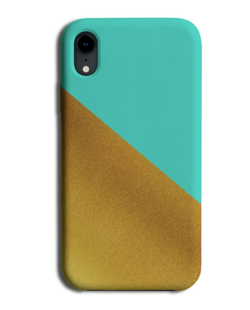 Turquoise Green & Gold Phone Case Cover Golden Shades Shaded Colouring i367