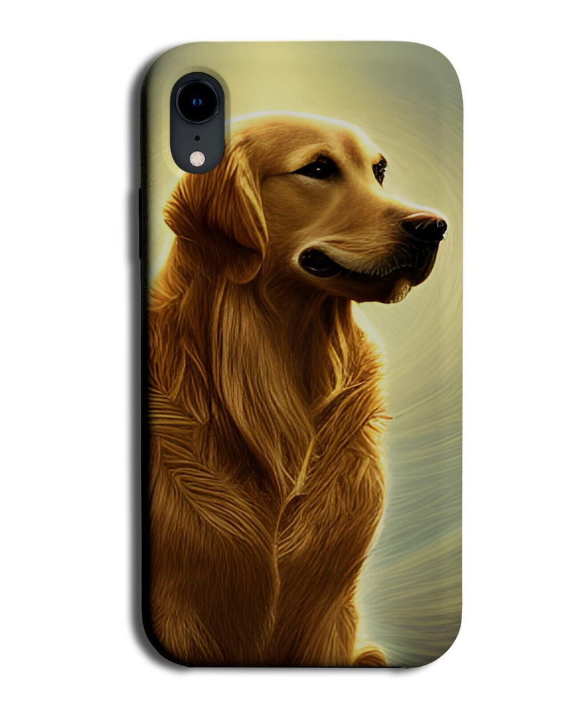 Oil Painting Golden Retriever Print Phone Case Cover Photo Dog Dogs White AQ80