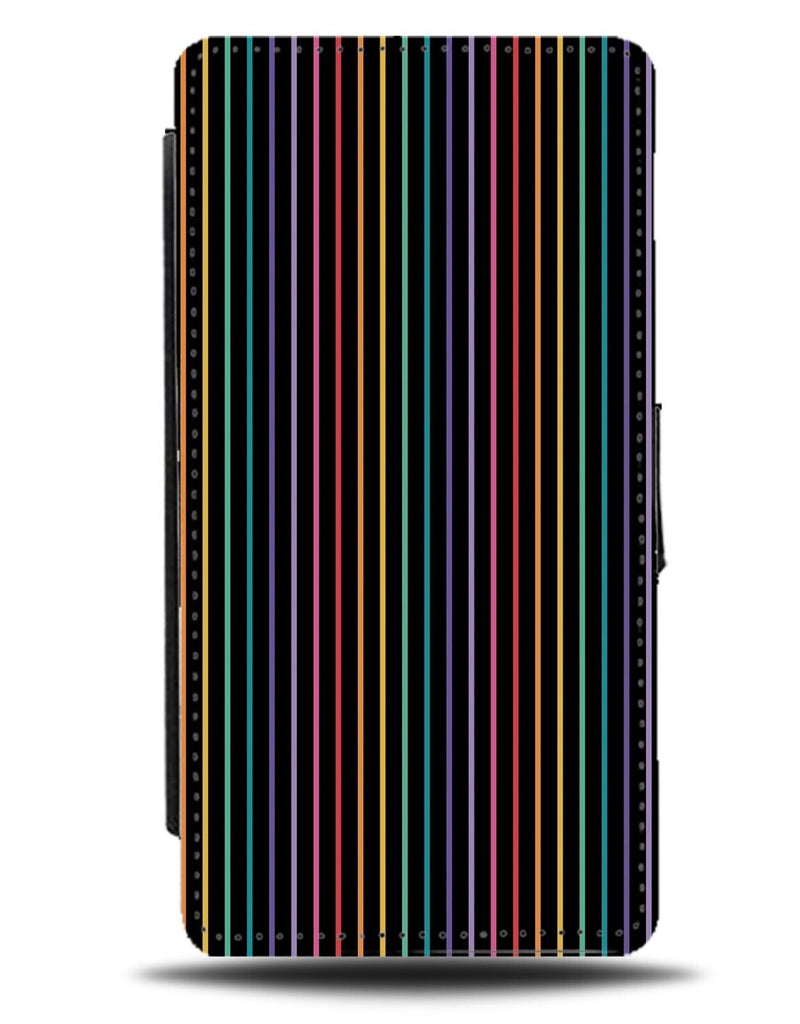 Neon Colourful Lines Flip Wallet Case Bar Bars Stripes Rainbow Multicolour CL20