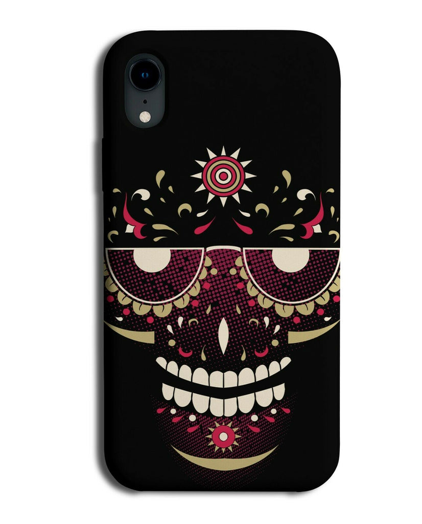 Dark Skull Grin Phone Case Cover Smile Mexican Floral Design Skeleton Teeth E260