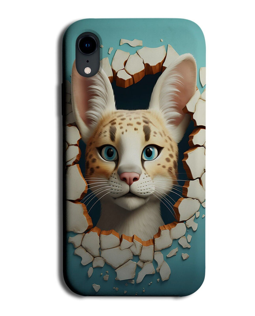 Funny Serval Cat Phone Case Cover Break Through Wall Servals Cerval Cervals CV69