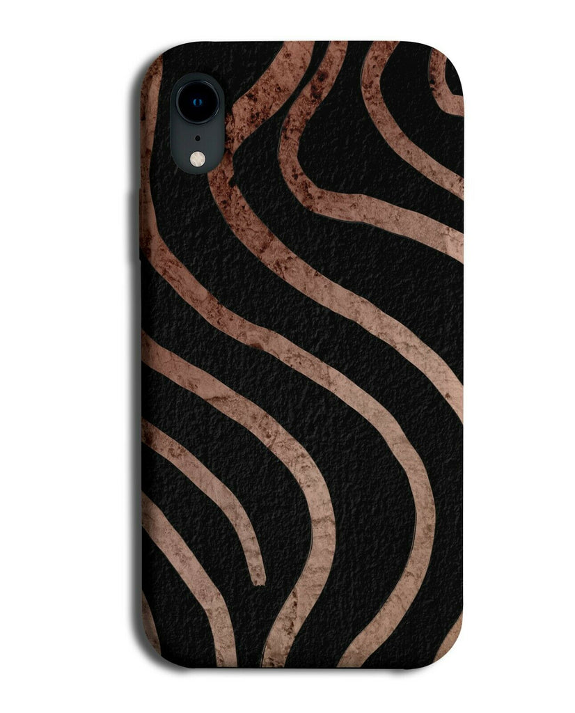 Black Phone Case Cover With Rose Gold Pen Marks Lines Lines Drawing Stain G325