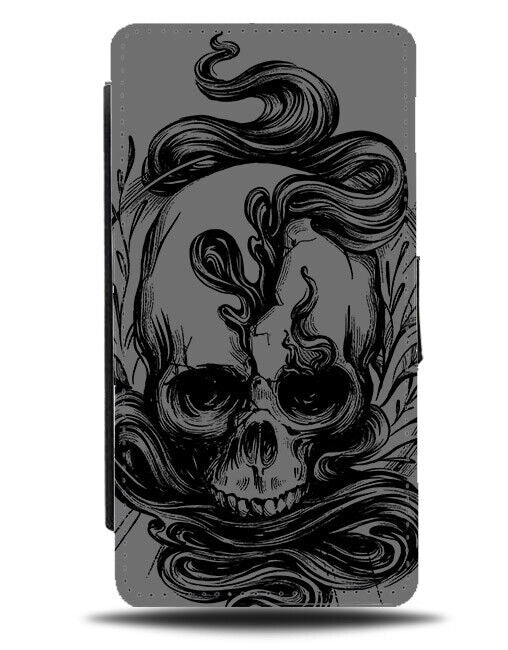 Serpent Skull Flip Wallet Case Serpents Skulls Face Head Skeleton Snakes N570