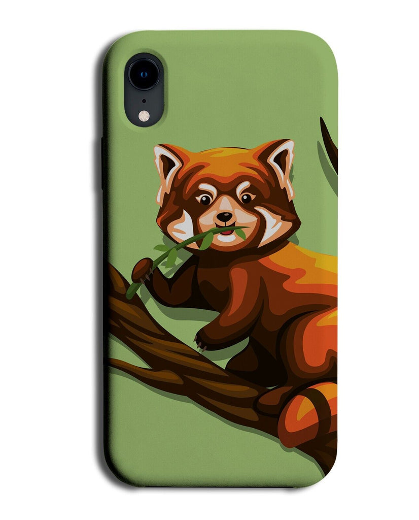 Cartoon Chinese Red Panda Phone Case Cover Pandas Eating Leaves Fat Chubby CA67