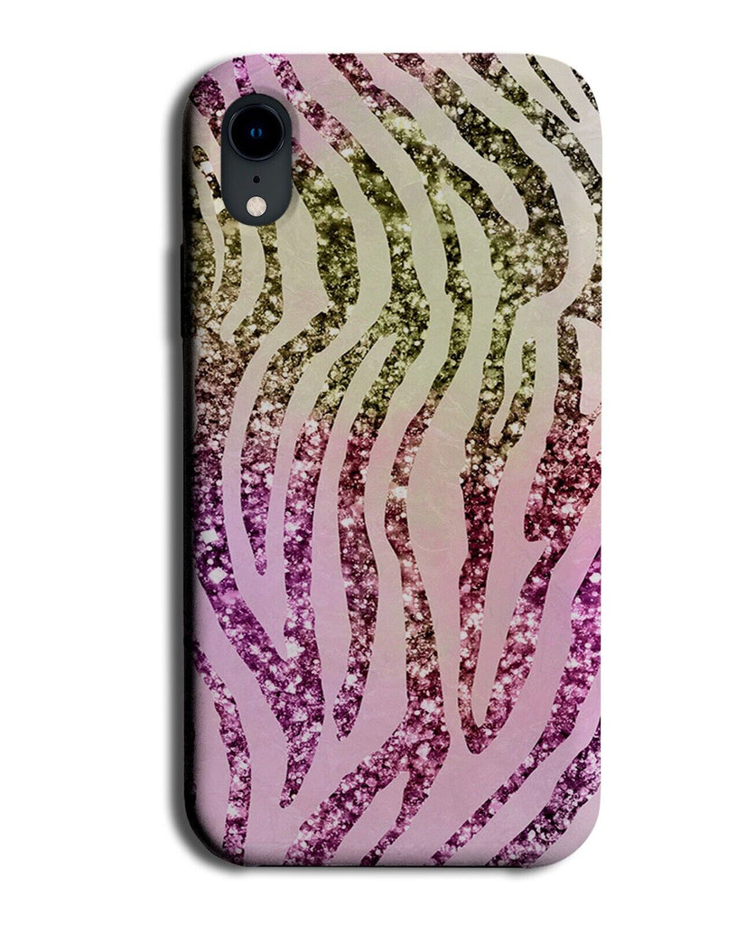 Colourful Printed Glitter Zebra Print Phone Case Cover Zebras Skin Stripes AU19