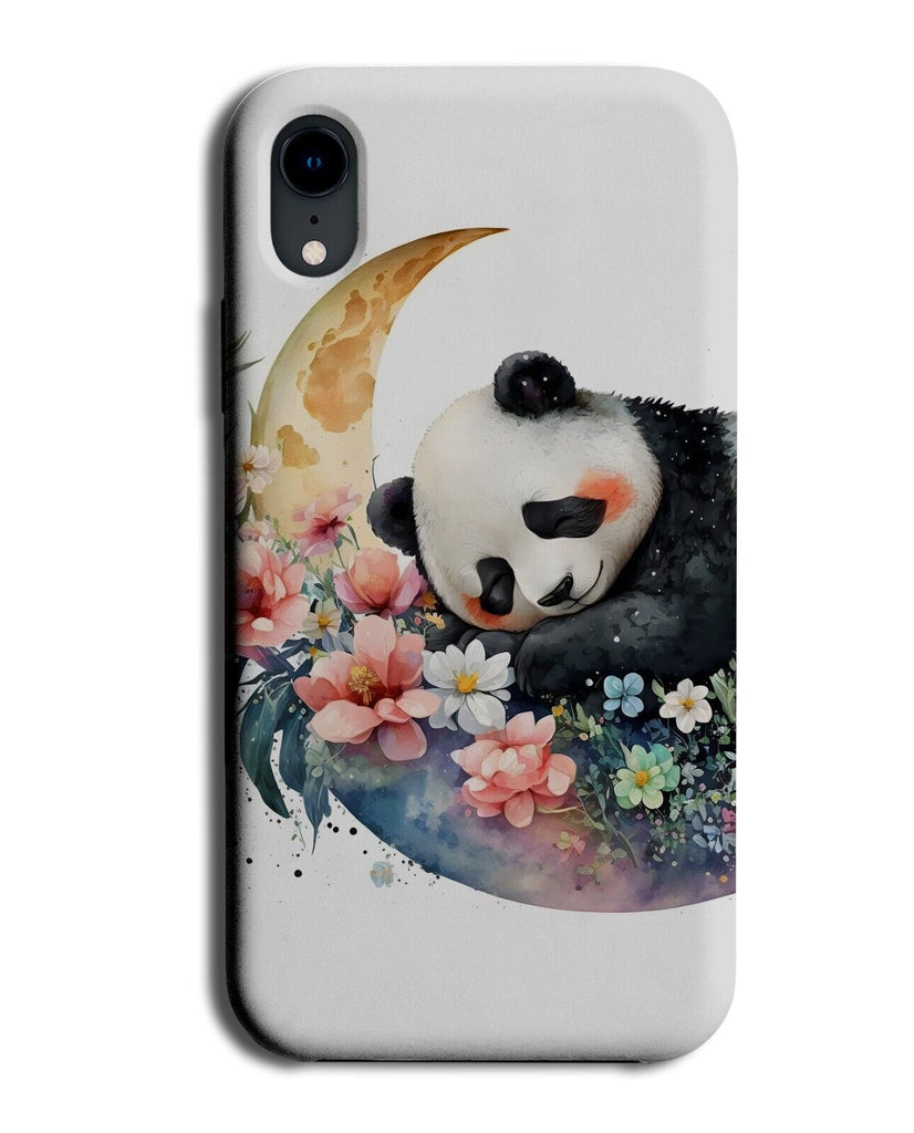 Sleeping Panda Painting Phone Case Cover Half Moon Pandas Bear Asleep Sleep BG12