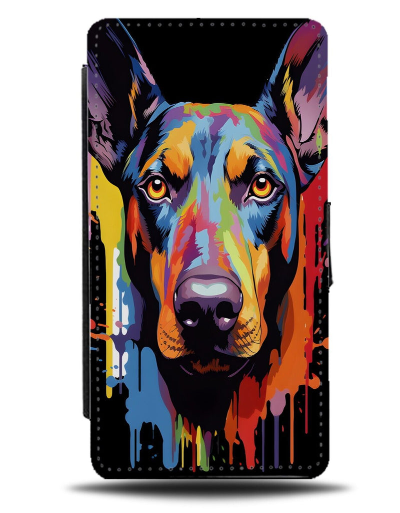 Novelty Pinscher Dog Flip Wallet Case Pinschers Dogs Face Head Painting DA04