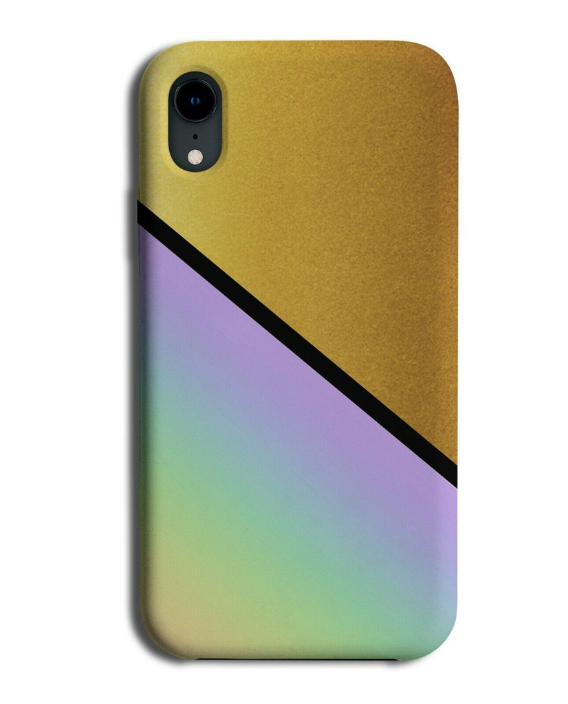 Gold and Rainbow Phone Case Cover Golden Coloured Stylish Colourful i436