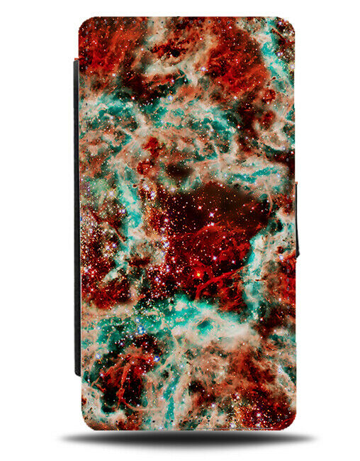 Red Green Brown Stars In Space Flip Wallet Case Interplanetary Sky G369