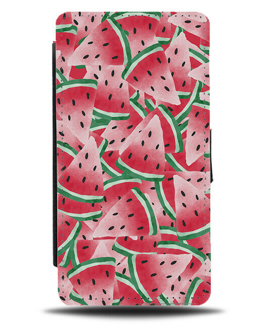 Watermelon Slices Flip Wallet Case Melon Slice Pattern Design Art Fruit E768
