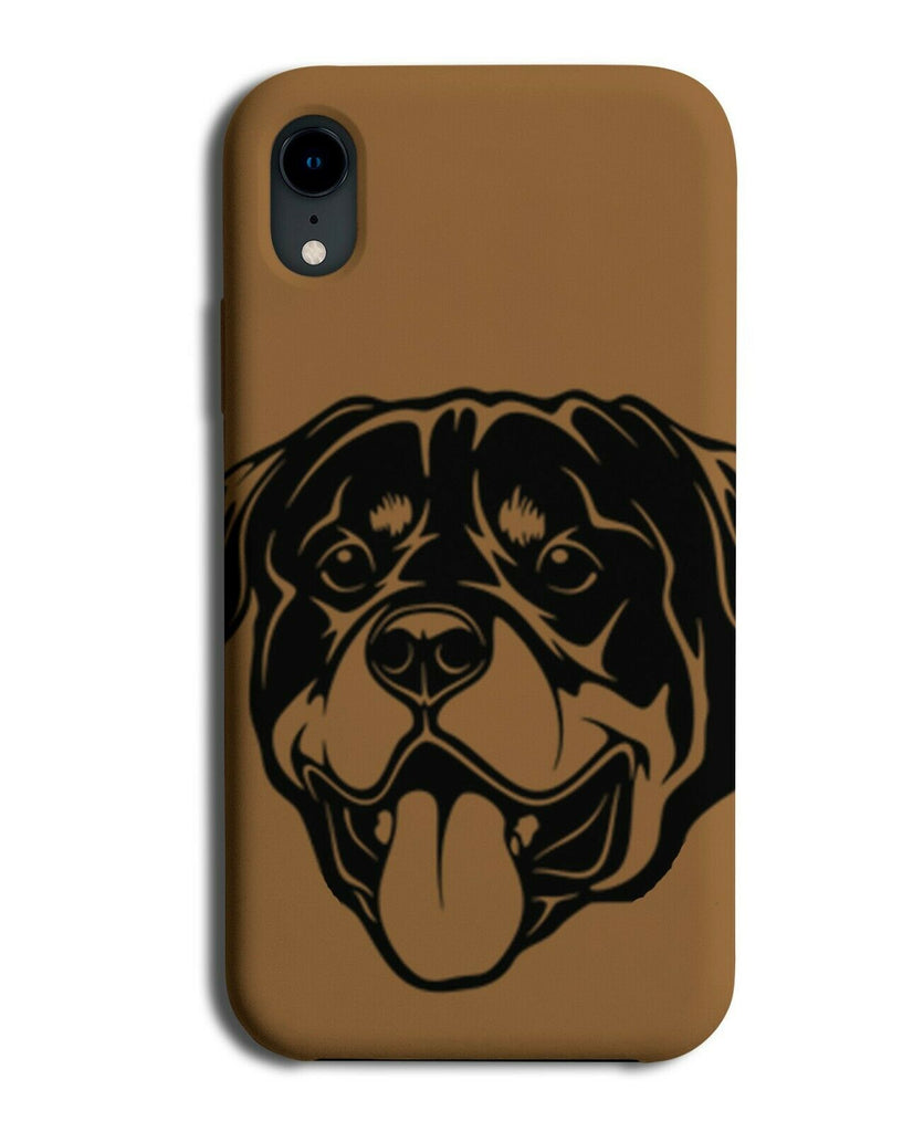 Brown Rottweiler Face Phone Case Cover Outline Cartoon Funny Rottweilers si504