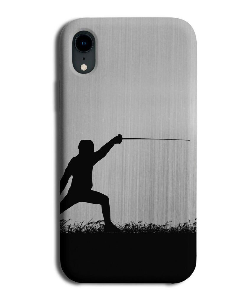 Fencing Phone Case Cover Fencer Sport Gift Silver Grey Coloured i693
