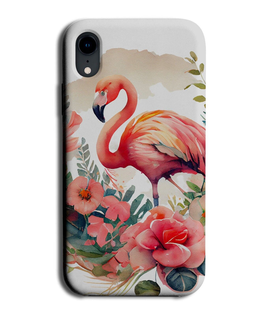 Water-colour Floral Flamingos Painting Phone Case Cover Flamingos Pink AN62