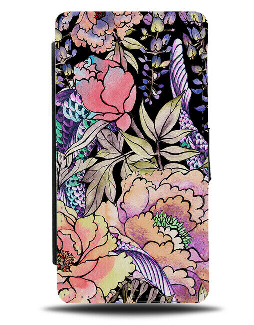 Colourful Abstract Piece Of Flower Art Flip Wallet Case Arts Floral Flowers G199