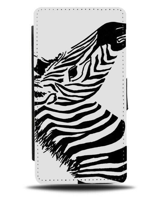 Close Up Zebra Striped Face Flip Wallet Case Stripes Abstract Head Zebras H292