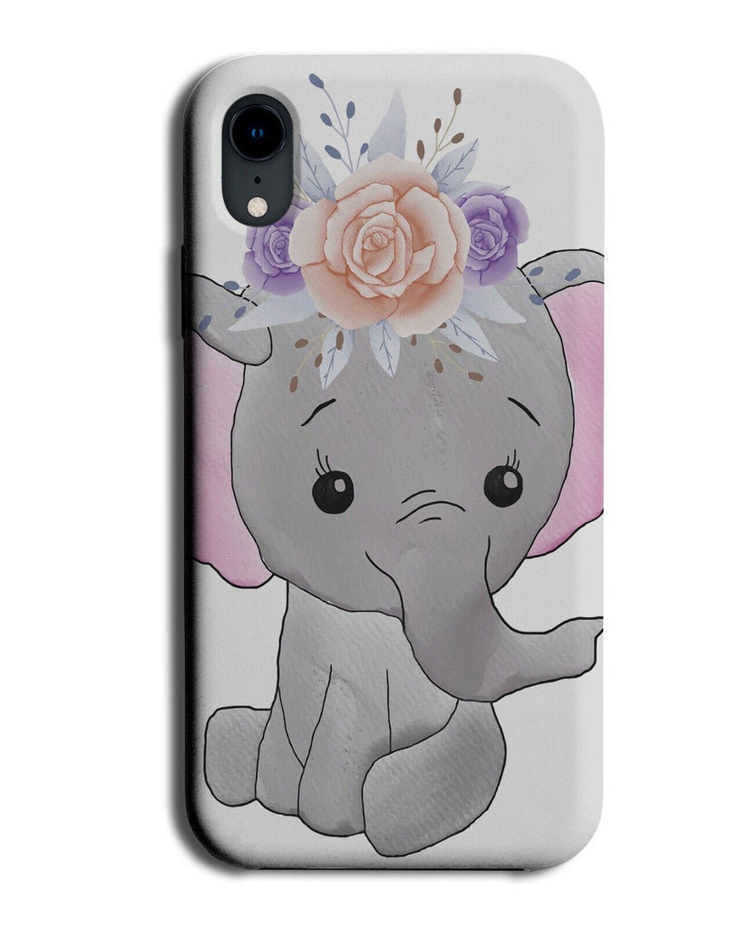 Cute Floral Elephant Cartoon Phone Case Cover Elephants Face Eye Flowers BF58