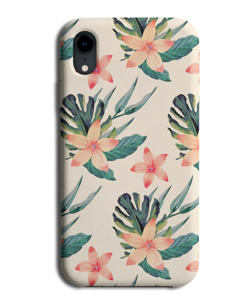 Peach Orange Floral Print Phone Case Cover Vintage Style Theme Flowers Pink E579