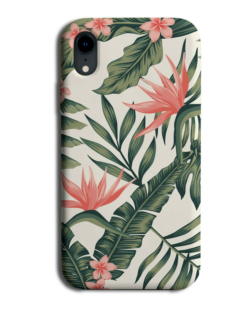 Cream and Peachy Orange Phone Case Cover Peach Coloured Leaves Palm Tree F700