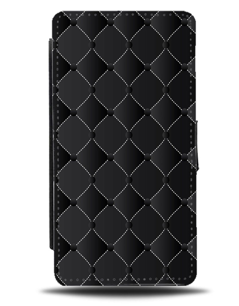 Black Diamond Chequered Pattern Flip Wallet Case Design Cheques Checks CJ56