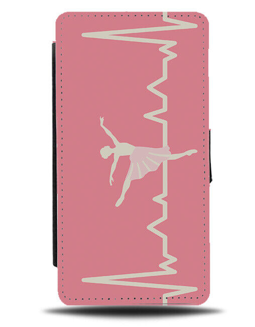 Live For Ballet Flip Wallet Case Ballerina Present Heartbeat Line Symbol J006