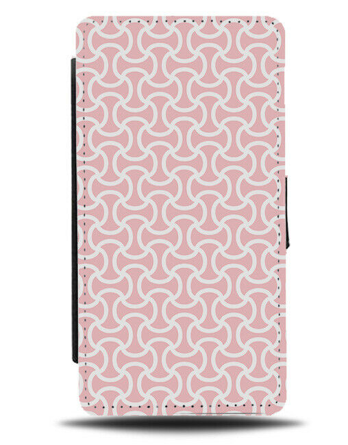 Baby Pink Geometric Pattern Design Flip Wallet Case White Shapes E737