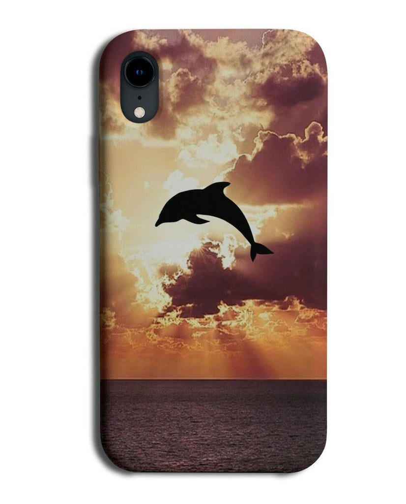 Dolphin Jumping Sunset Phone Case Cover Sunrise Ocean Sea Clouds Dolphins A234