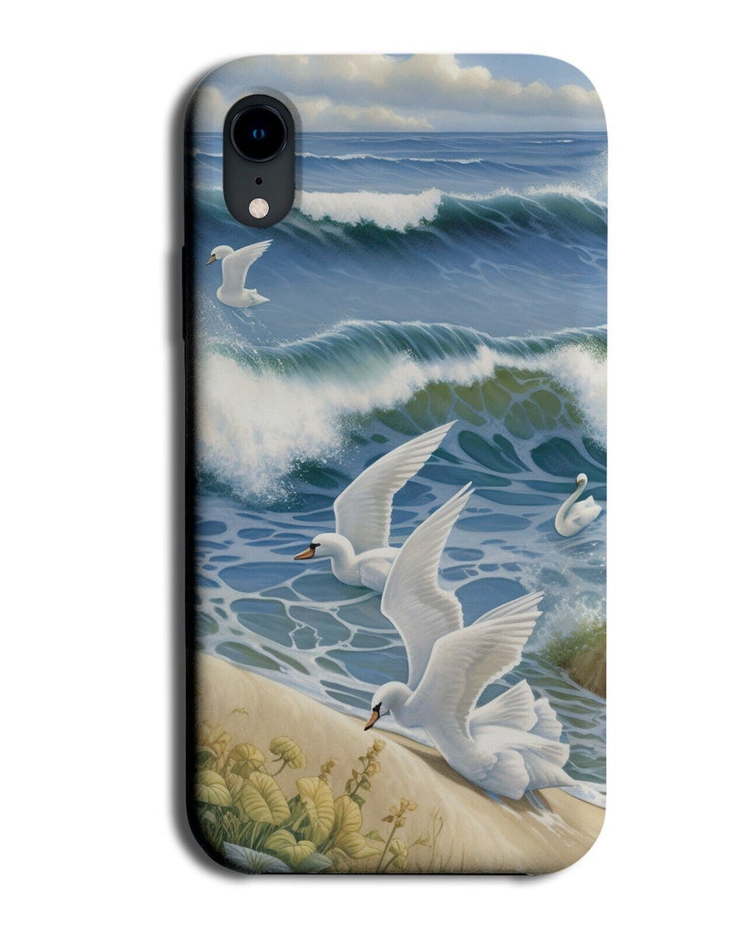 Oil Painting Birds Sea Gull Phone Case Cover Ocean Sand Sandy Beach Artwork AW93