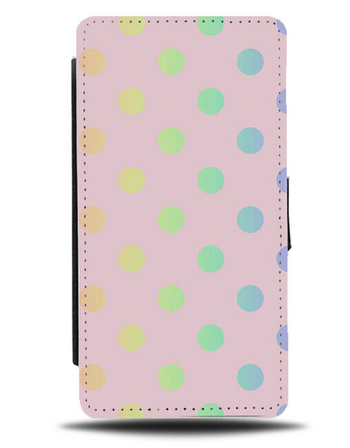 Baby Pink Colourful Polka Dots Flip Cover Wallet Phone Case Dot Rainbow i527