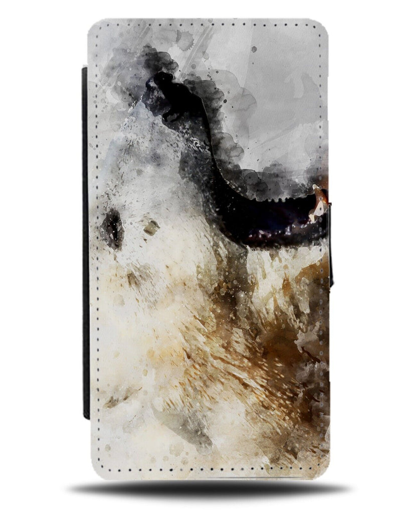 Roaring Polar Bear Watercolour Flip Wallet Case Bears Artic White Snow Goth CK14