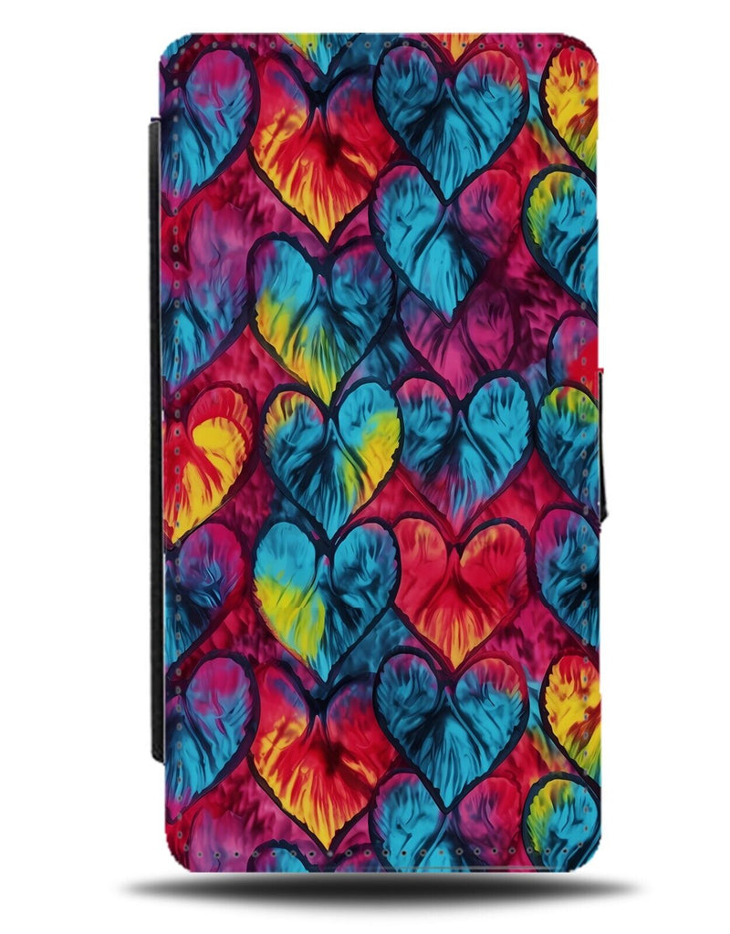 Peace and Love Tie Dye Hippie Flip Wallet Case Pattern Hearts Novelty CR87