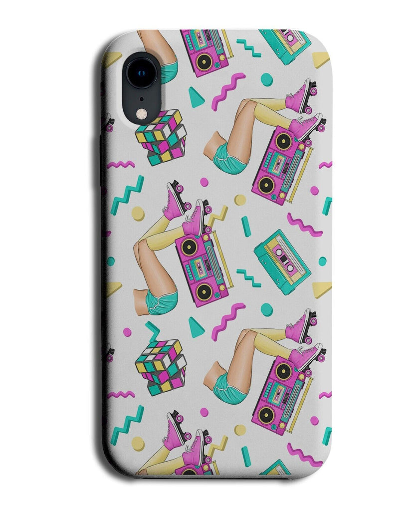 80s Rollerskates Pattern Phone Case Cover Eighties Style Theme Look Colours BH55