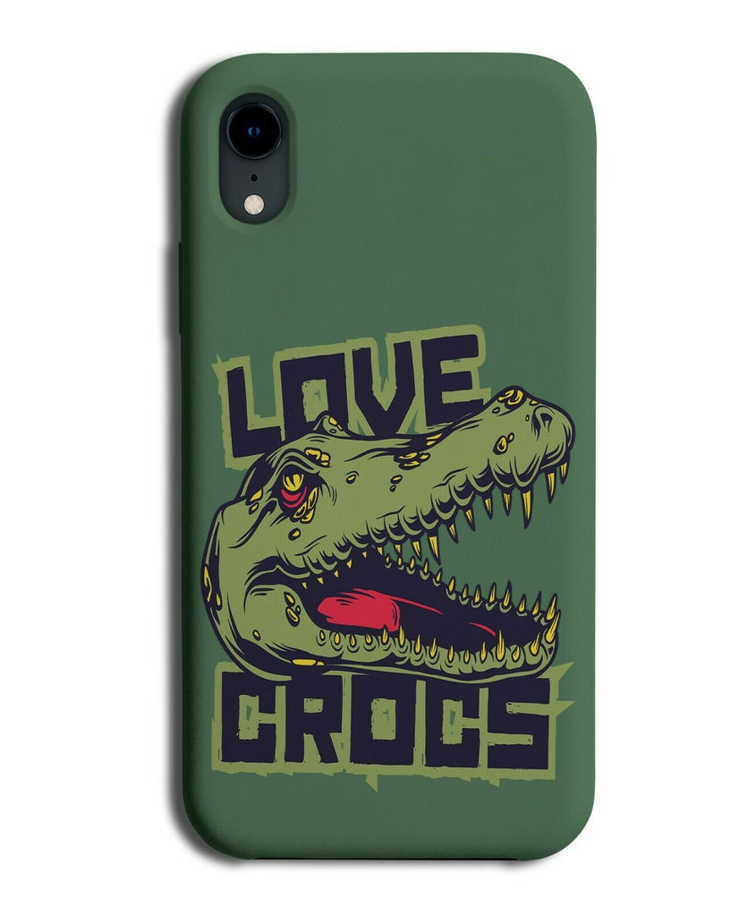 Love Crocs Phone Case Cover Crocodile Aligator Green Crocodiles Head E380