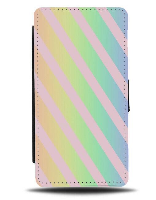 Multicoloured Baby Pink Stripes Flip Cover Wallet Phone Case Multicoloured i845