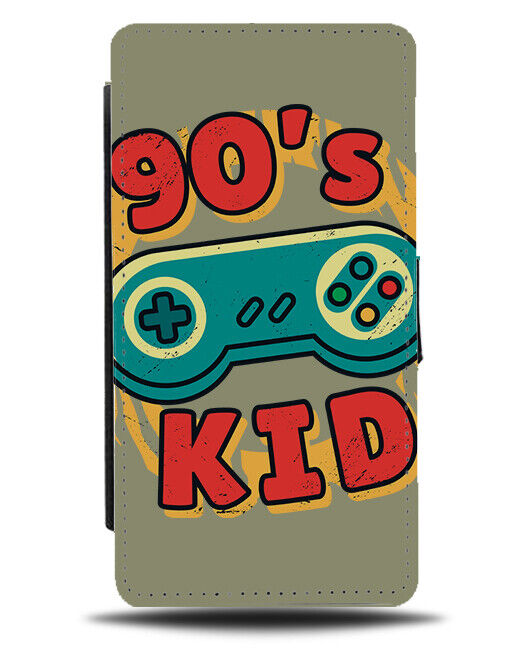90s Kid Flip Wallet Case Retro Video Games Gamer Nineties 1990s Gaming J412