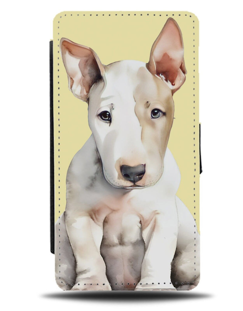 Bull Terrier Puppy Flip Wallet Case Terries Bulls Dog Dogs Painting Puppies AA23
