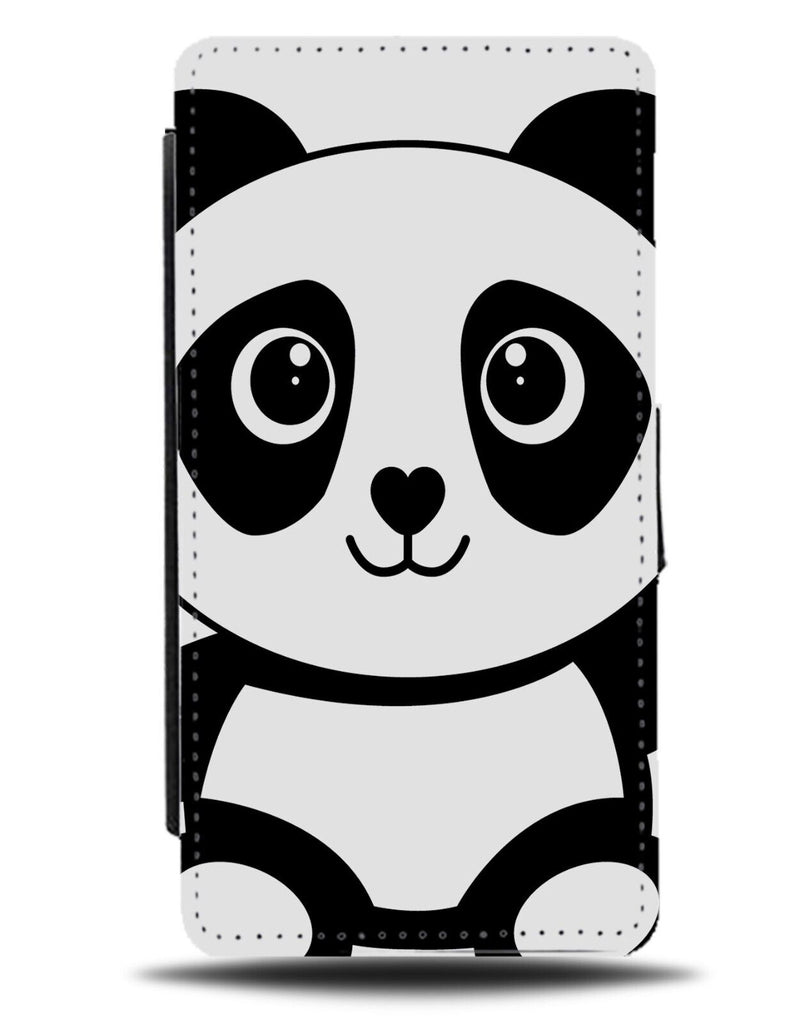 Simplistic Panda Bear Flip Wallet Case Aesthetically Drawing Aesthetic AX91