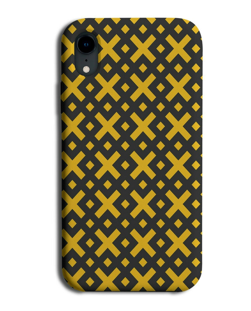 Black and Yellow Crosses Shapes Phone Case Cover Xs X Cross Symbols Exes H724