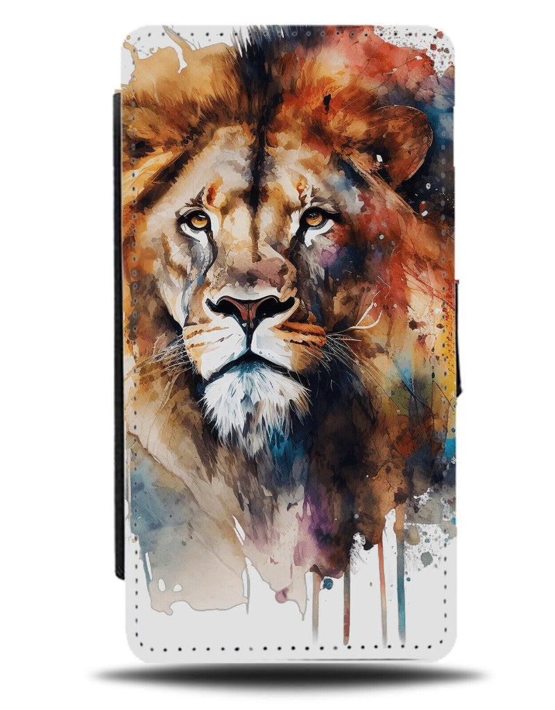 Beautiful Stylish Male Lion Flip Wallet Case Lions Mens Face Artistic Wow AV95