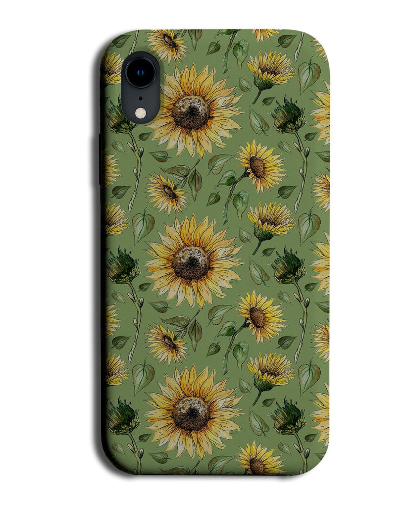 Sunflowers Pattern Phone Case Cover Sunflower Summer Mint Green Spring CQ99