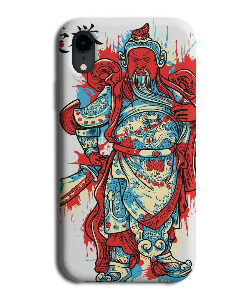 Bearded Japanese Buddha Phone Case Cover Japan Oriental Red and Blue E335