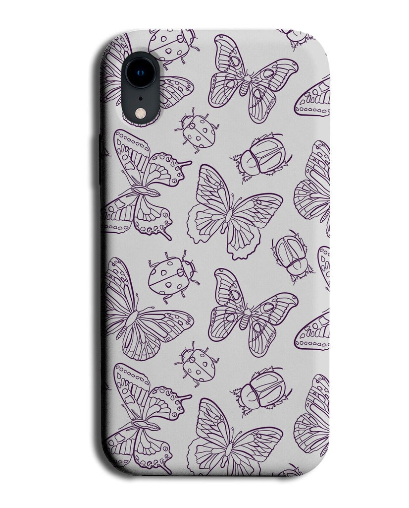 Butterflies and Insects Pattern Phone Case Cover Butterfly Insect Bug Bugs P543