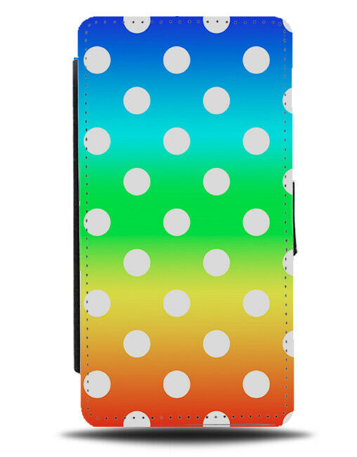 Multicoloured and White Polka Dot Flip Cover Wallet Phone Case Multicolour i464