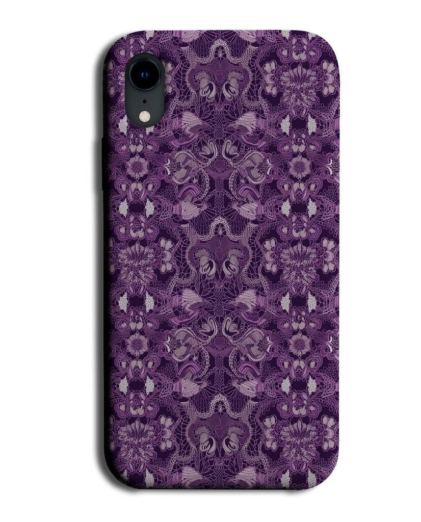 Dark Purple Boho Pattern Phone Case Cover Patterning Lace Design Style Fun BZ88