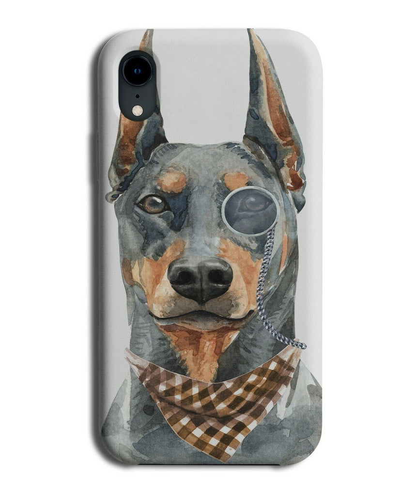 Dobermann Phone Case Cover Monocle Bandana Pet Gentleman Posh Painting K542