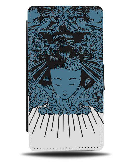 Dark Turquoise Green Female Model Flip Wallet Phone Case Girl Woman Colour E355