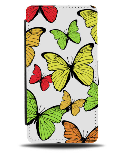 Colourful Kids Butterfly Flip Wallet Case Butterflies Childrens Multicolour E921