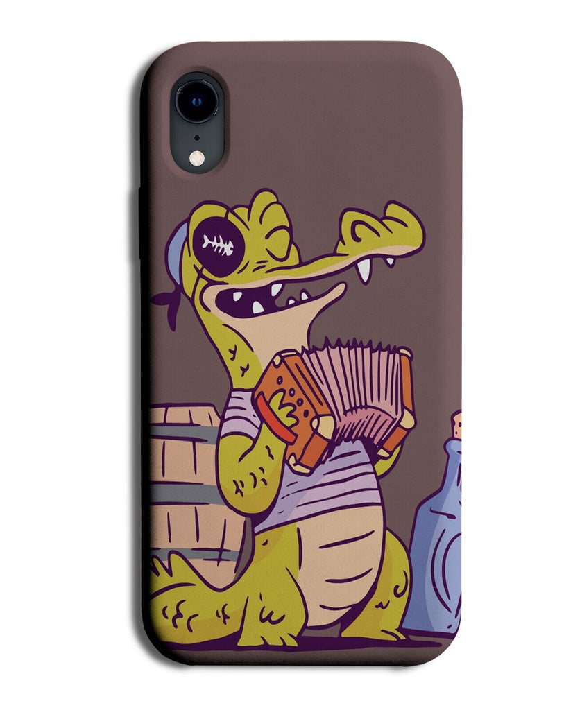 Drunk Pirate Crocodile Playing Accordion Phone Case Cover Funny Accordions P006