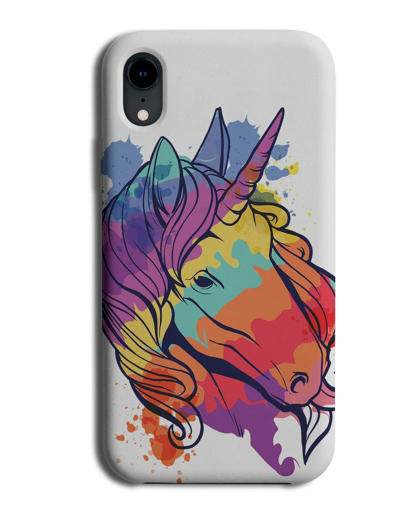 Oil Painting Colourful Unicorn Picture Print Phone Case Cover Art Artwork K402
