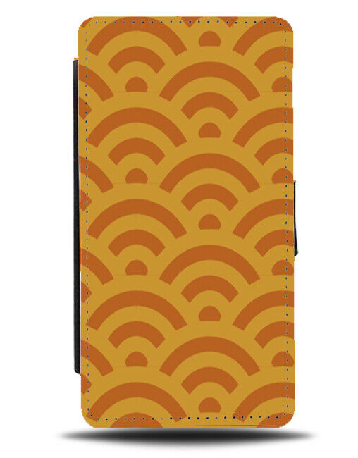 Old Fashioned Vintage Orange Curves Flip Cover Wallet Phone Case Retro 60s B570