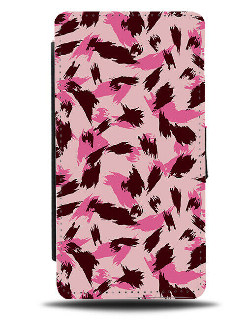 Pink Animal Fur Animal Print Pattern Flip Wallet Case Hot Pink Camo Design H350
